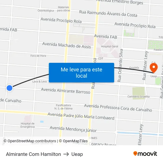 Almirante Com Hamilton to Ueap map