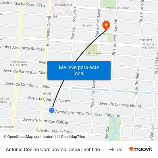 Antônio Coelho Com Jovino Dinoá | Sentido Oeste to Ueap map