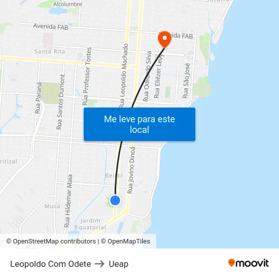 Leopoldo Com Odete to Ueap map