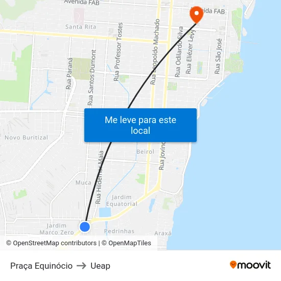 Praça Equinócio to Ueap map