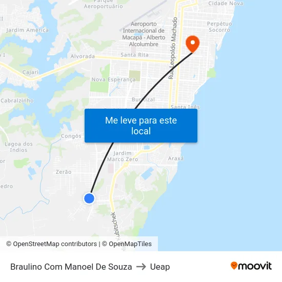 Braulino Com Manoel De Souza to Ueap map