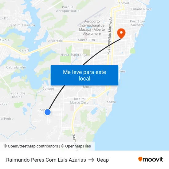 Raimundo Peres Com Luís Azarias to Ueap map