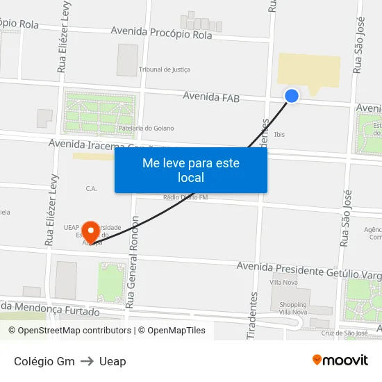 Colégio Gm to Ueap map
