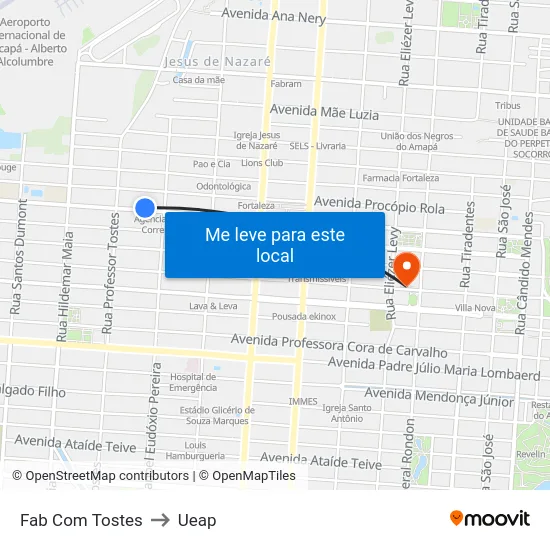 Fab Com Tostes to Ueap map