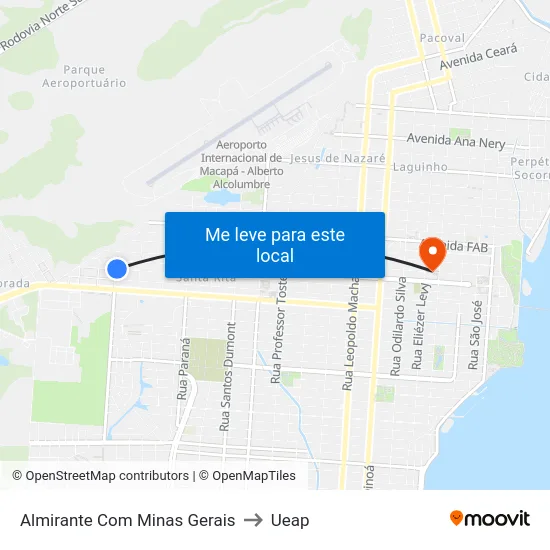 Almirante Com Minas Gerais to Ueap map