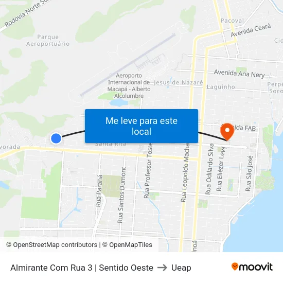 Almirante Com Rua 3 | Sentido Oeste to Ueap map