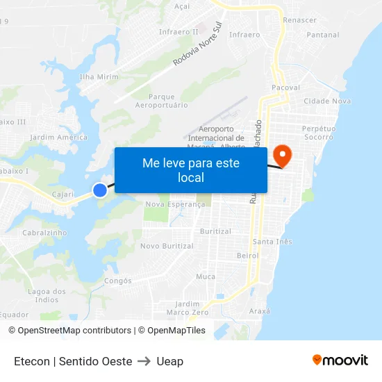 Etecon | Sentido Oeste to Ueap map