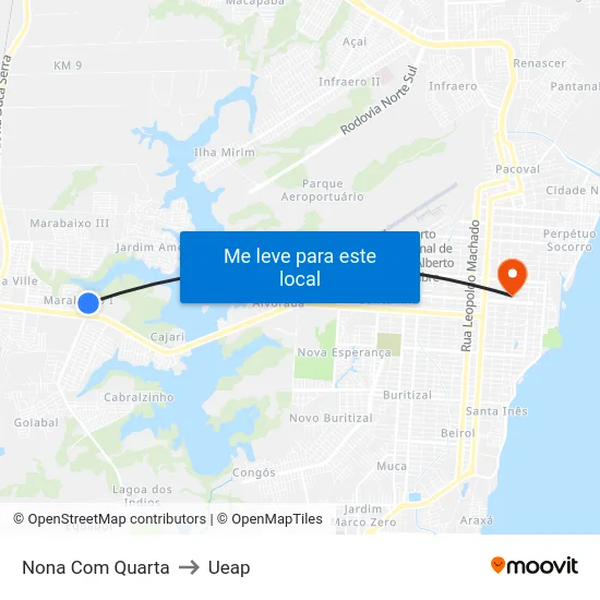 Nona Com Quarta to Ueap map