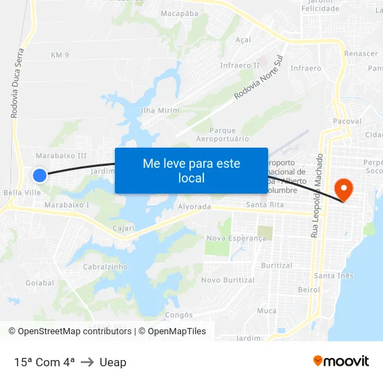 15ª Com 4ª to Ueap map