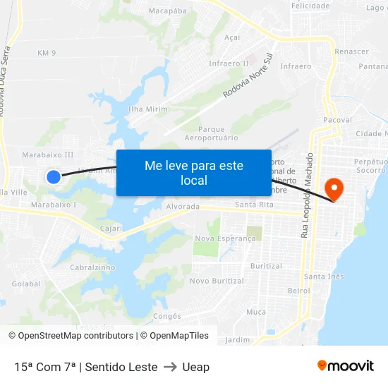 15ª Com 7ª | Sentido Leste to Ueap map