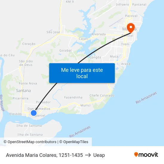 Avenida Maria Colares, 1251-1435 to Ueap map