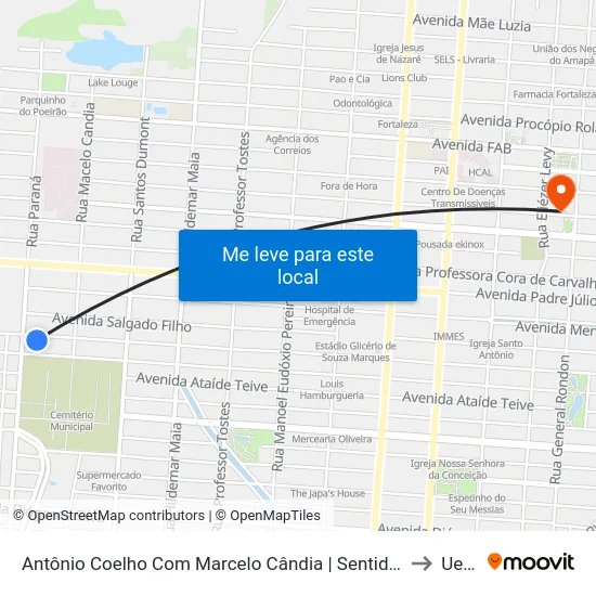 Antônio Coelho Com Marcelo Cândia | Sentido Leste to Ueap map