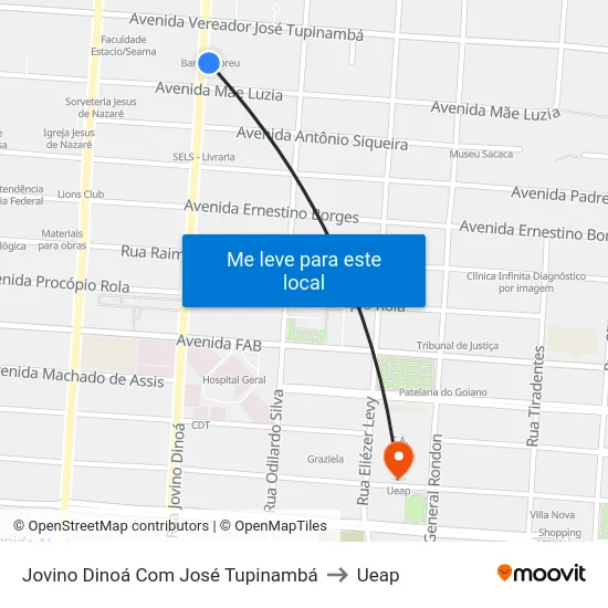 Jovino Dinoá Com José Tupinambá to Ueap map