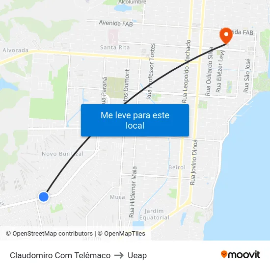 Claudomiro Com Telêmaco to Ueap map