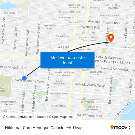 Hildemar Com Henrique Galúcio to Ueap map