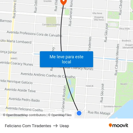 Feliciano Com Tiradentes to Ueap map