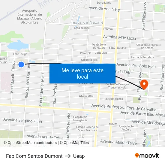 Fab Com Santos Dumont to Ueap map