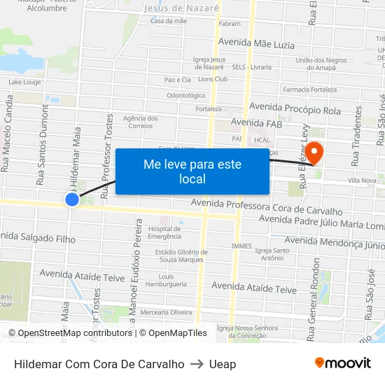 Hildemar Com Cora De Carvalho to Ueap map