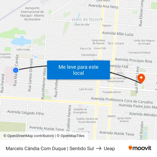 Marcelo Cândia Com Duque | Sentido Sul to Ueap map