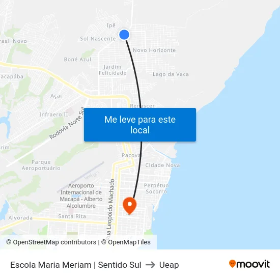 Escola Maria Meriam | Sentido Sul to Ueap map