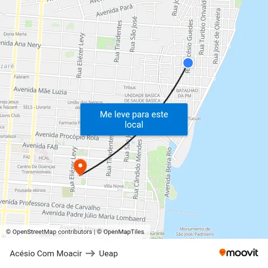 Acésio Com Moacir to Ueap map