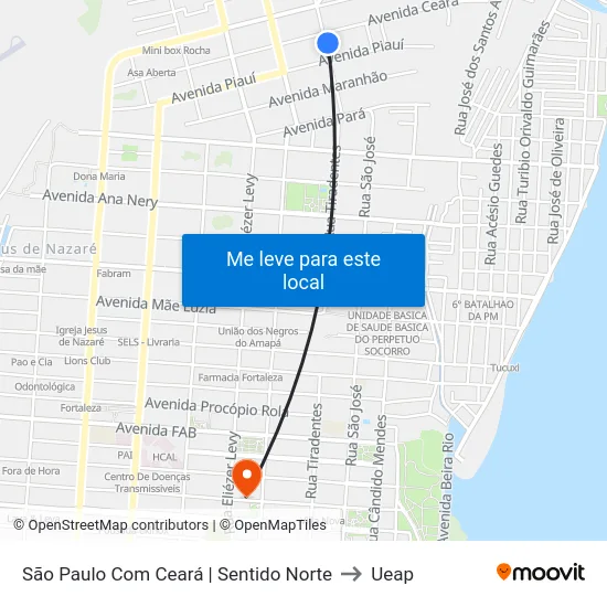 São Paulo Com Ceará | Sentido Norte to Ueap map