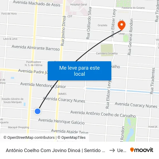 Antônio Coelho Com Jovino Dinoá | Sentido Leste to Ueap map