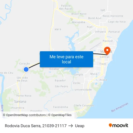 Rodovia Duca Serra, 21039-21117 to Ueap map