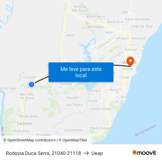Rodovia Duca Serra, 21040-21118 to Ueap map