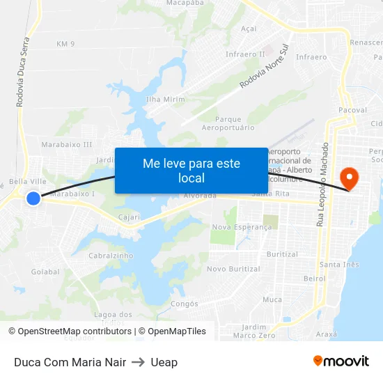 Duca Com Maria Nair to Ueap map