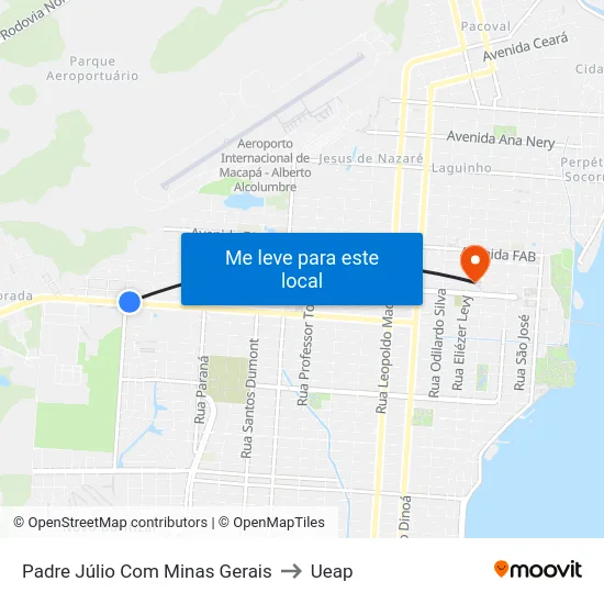 Padre Júlio Com Minas Gerais to Ueap map