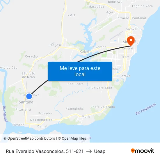 Rua Everaldo Vasconcelos, 511-621 to Ueap map