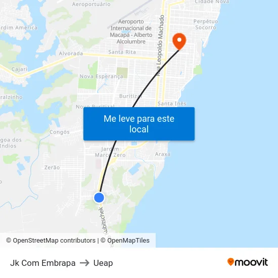 Jk Com Embrapa to Ueap map