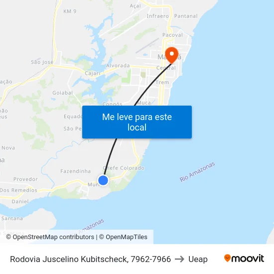 Rodovia Juscelino Kubitscheck, 7962-7966 to Ueap map