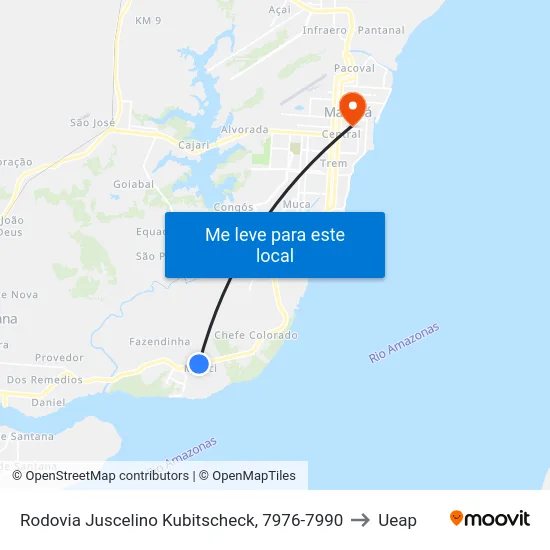 Rodovia Juscelino Kubitscheck, 7976-7990 to Ueap map