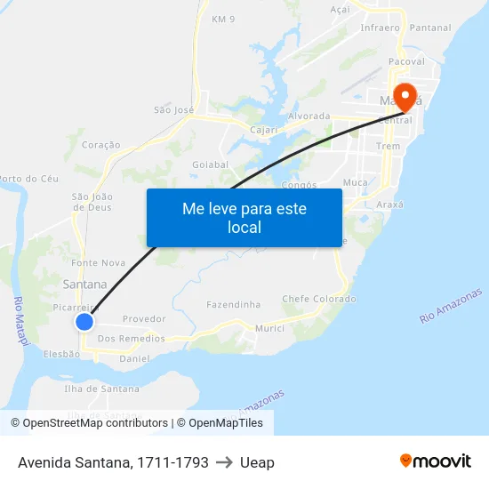 Avenida Santana, 1711-1793 to Ueap map