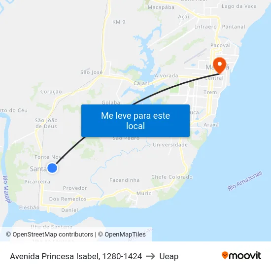 Avenida Princesa Isabel, 1280-1424 to Ueap map