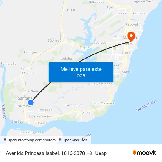 Avenida Princesa Isabel, 1816-2078 to Ueap map