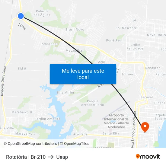 Rotatória | Br-210 to Ueap map