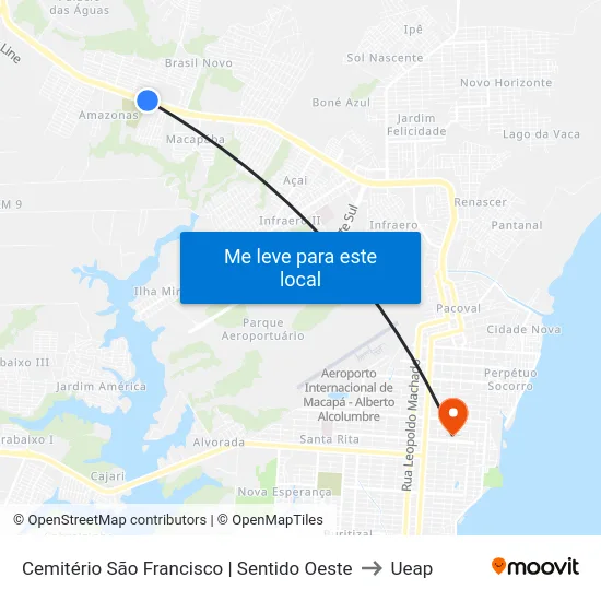Cemitério São Francisco | Sentido Oeste to Ueap map