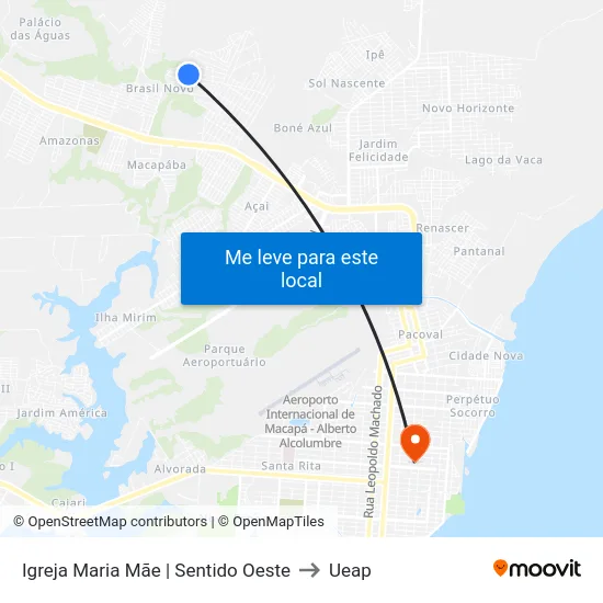 Igreja Maria Mãe | Sentido Oeste to Ueap map