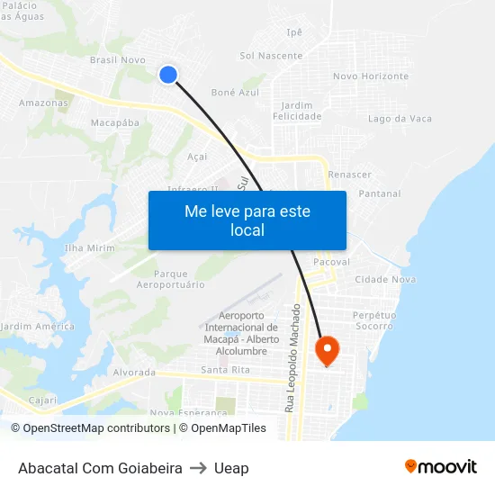 Abacatal Com Goiabeira to Ueap map