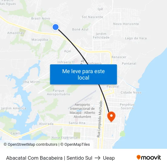 Abacatal Com Bacabeira | Sentido Sul to Ueap map