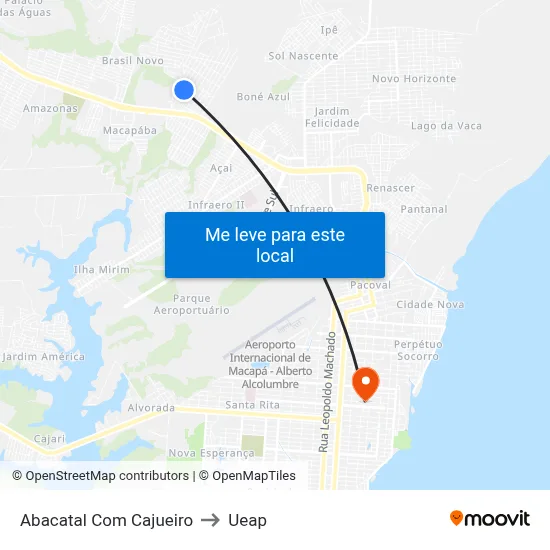 Abacatal Com Cajueiro to Ueap map