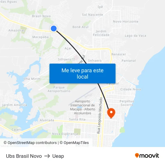 Ubs Brasil Novo to Ueap map