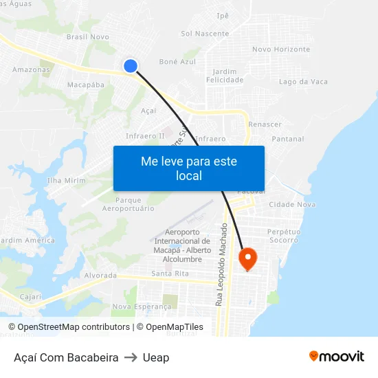 Açaí Com Bacabeira to Ueap map
