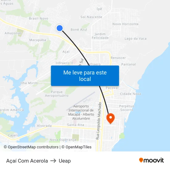 Açaí Com Acerola to Ueap map