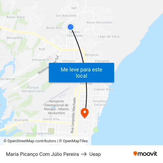 Maria Picanço Com Júlio Pereira to Ueap map