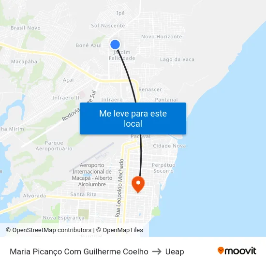 Maria Picanço Com Guilherme Coelho to Ueap map