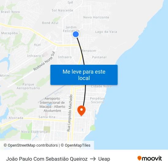 João Paulo Com Sebastião Queiroz to Ueap map